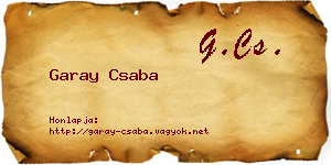 Garay Csaba névjegykártya